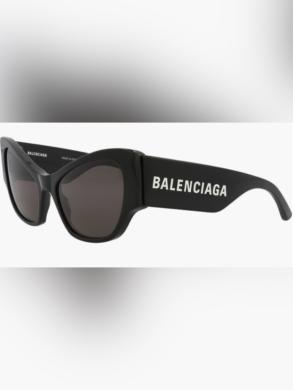 Balenciaga BB0259S glossy 🕶️black acetate oversized cat-eye sunglasses.Brand new